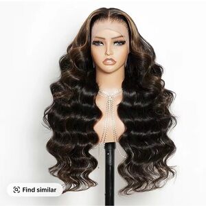 Megalook 13x4 Lace Front Human Hair Wig 1BP30 Highlight Loose Wave HD 28INCH